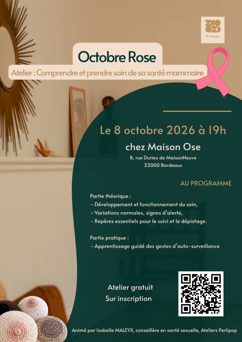 Octobre Rose, atelier santé mammaire le 8 octobre 2026 — infos et inscription